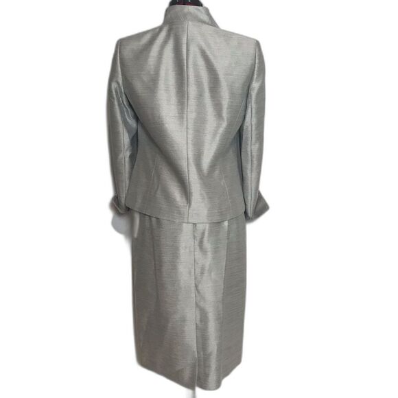 Kasper Skirt Suit Women's Size 6 Silver Metallic 2-Piece Set Skirt & Blazer NWT - Picture 14 of 15